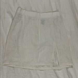 White Linen Mini Skirt